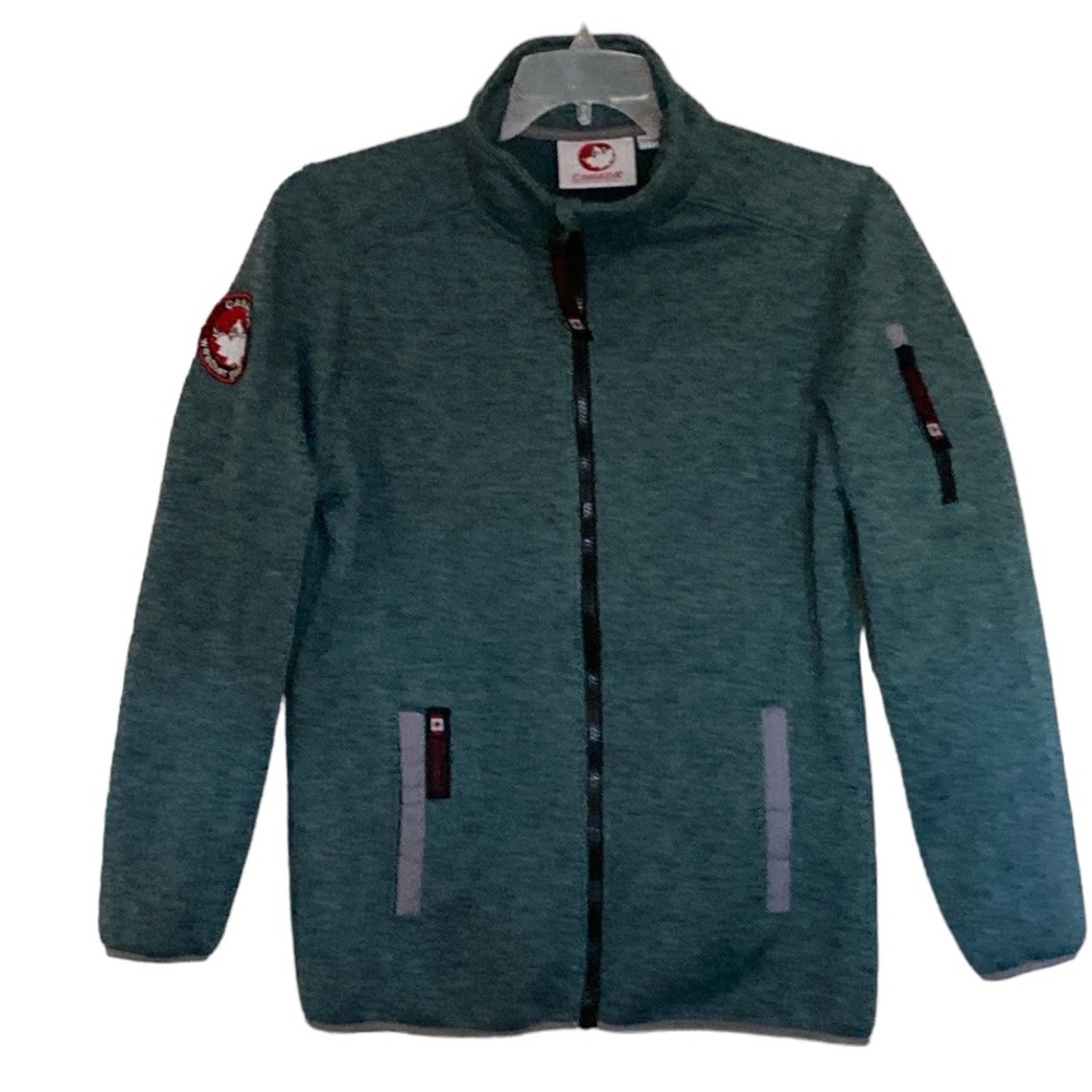 Canada Weather gear zip front sweater /jacket , greenish color size L